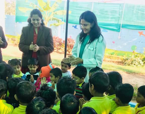 Eye camp conducted by My Vision Eye Clinic at Kidzee, Harlur
